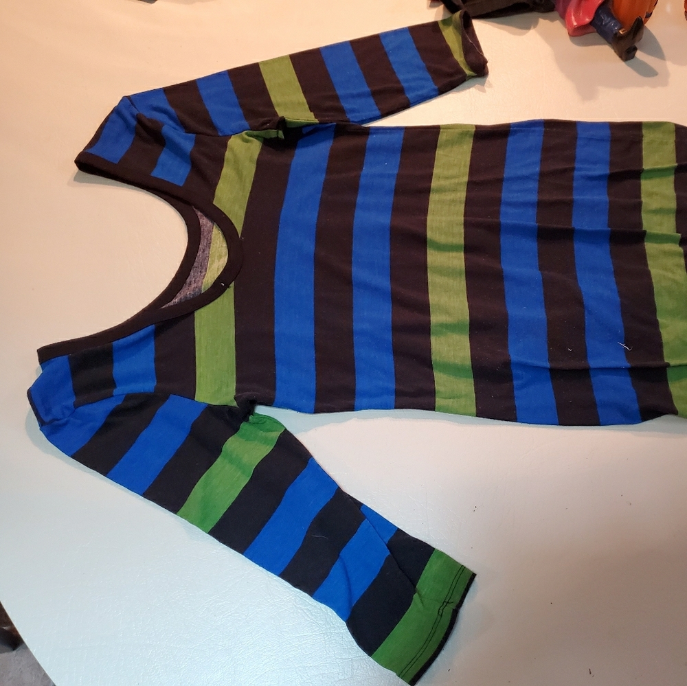 Black , green, and blue dress